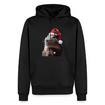 Wasserschwein - Männer Premium Bio Hoodie - Schwarz - Vorne - Nico (187cm)