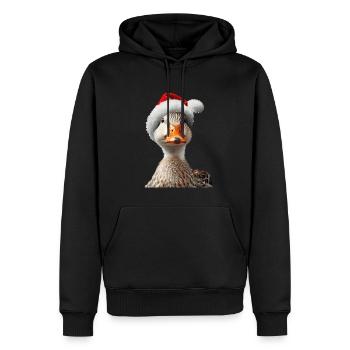 Ente - Männer Premium Bio Hoodie - Schwarz - Vorne - Nico (187cm)