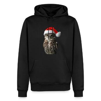 Hibou - Sweat à capuche Premium bio Homme - noir - Devant - Nico (187cm)