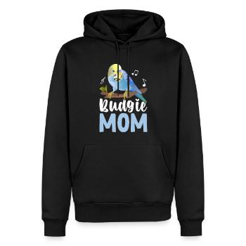 Budgie-Mom Budgie-Parrot Wellensit - Men’s Premium Organic Hoodie - black - Front - Nico (187cm)