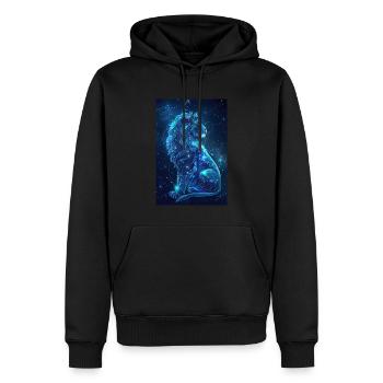 Verseau - Sweat à capuche Premium bio Homme - noir - Devant - Nico (187cm)