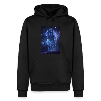 Schütze - Männer Premium Bio Hoodie - Schwarz - Vorne - Nico (187cm)