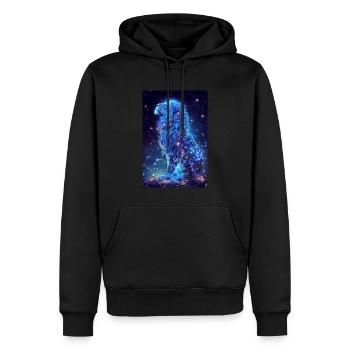 Vierge - Sweat à capuche Premium bio Homme - noir - Devant - Nico (187cm)
