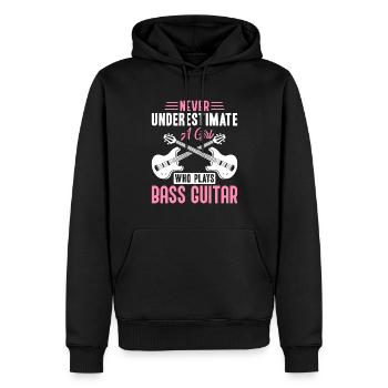 Bassist Gitarrist Gitarrenliebhaber Ein Mädchen sp - Männer Premium Bio Hoodie - Schwarz - Vorne - Nico (187cm)