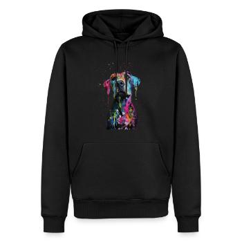Chien - Sweat à capuche Premium bio Homme - noir - Devant - Nico (187cm)