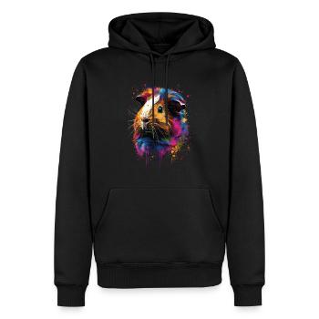 cobaye - Sweat à capuche Premium bio Homme - noir - Devant - Nico (187cm)