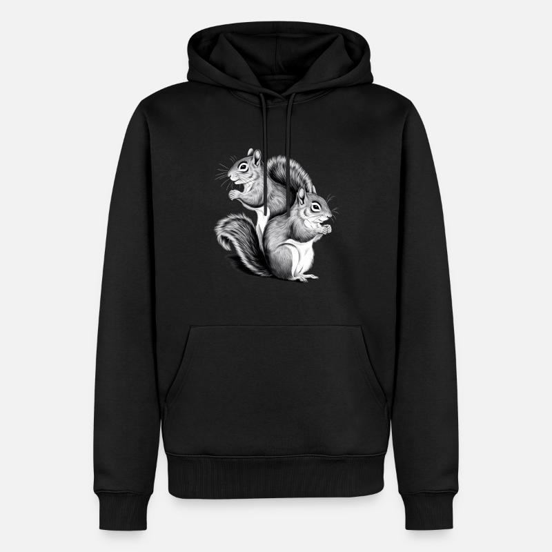 Eichhörnchen - Männer Premium Bio Hoodie - Schwarz