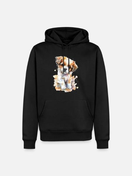 Chien - Sweat à capuche Premium bio Homme - noir