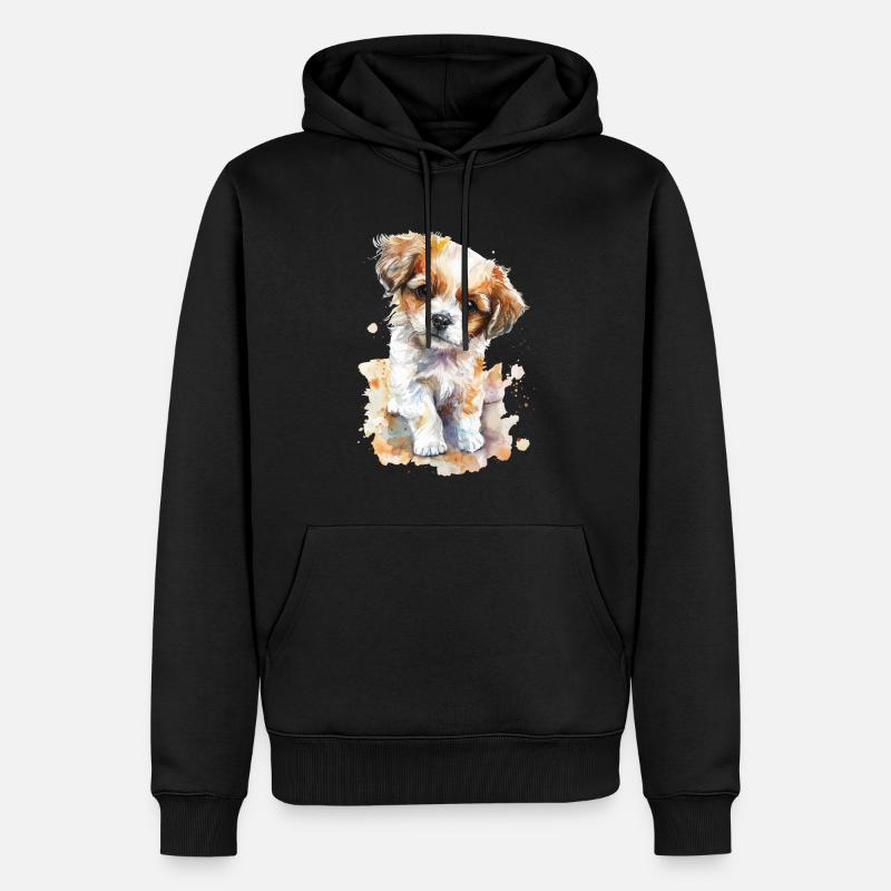 Chien - Sweat à capuche Premium bio Homme - noir