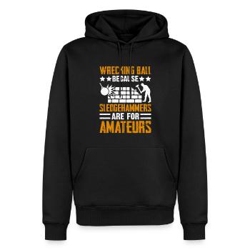 Funny House Demolition Day Wrecking Ball Sledge - Men’s Premium Organic Hoodie - black - Front - Nico (187cm)