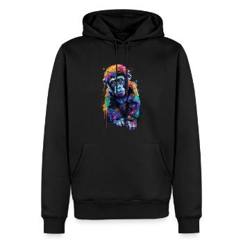 Gorilla - Men’s Premium Organic Hoodie - black - Front - Nico (187cm)