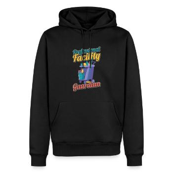 Gardien - Sweat à capuche Premium bio Homme - noir - Devant - Nico (187cm)