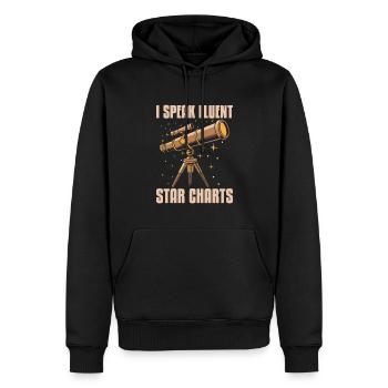 Astronome - Sweat à capuche Premium bio Homme - noir - Devant - Nico (187cm)