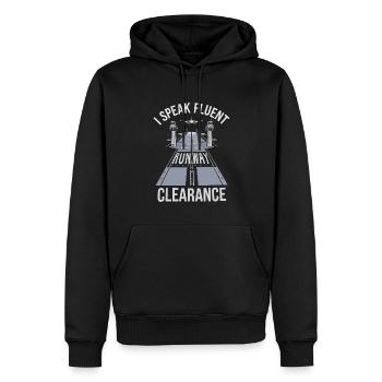 Contrôleur aérien - Sweat à capuche Premium bio Homme - noir - Devant - Nico (187cm)