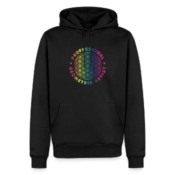 Géomètre - Sweat à capuche Premium bio Homme - noir - Devant - Nico (187cm)