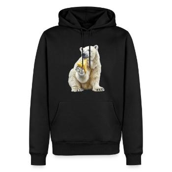 Ours blanc - Sweat à capuche Premium bio Homme - noir - Devant - Nico (187cm)
