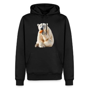 Ours blanc - Sweat à capuche Premium bio Homme - noir - Devant - Nico (187cm)