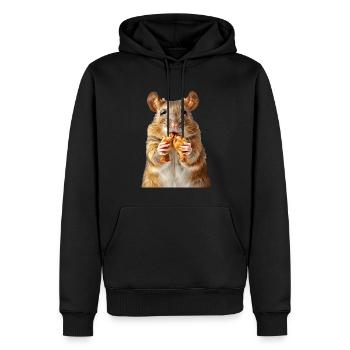 Rat - Sweat à capuche Premium bio Homme - noir - Devant - Nico (187cm)
