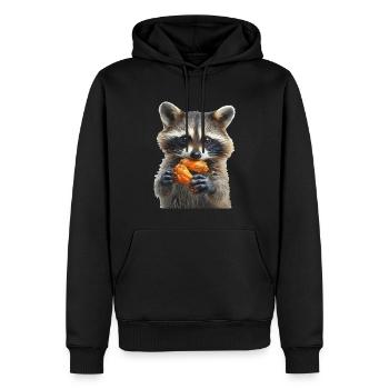 Raton laveur - Sweat à capuche Premium bio Homme - noir - Devant - Nico (187cm)