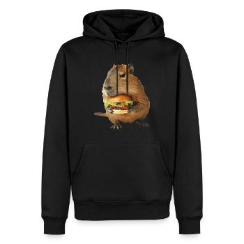 Wasserschwein - Männer Premium Bio Hoodie - Schwarz - Vorne - Nico (187cm)