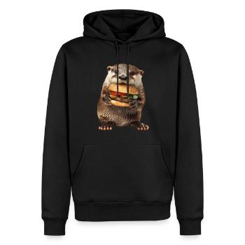 Otter - Männer Premium Bio Hoodie - Schwarz - Vorne - Nico (187cm)