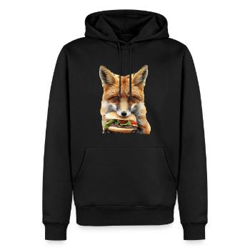 Fuchs - Männer Premium Bio Hoodie - Schwarz - Vorne - Nico (187cm)