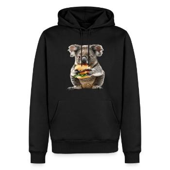 Koala - Männer Premium Bio Hoodie - Schwarz - Vorne - Nico (187cm)