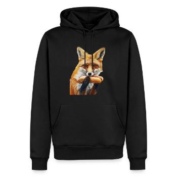 Fuchs - Männer Premium Bio Hoodie - Schwarz - Vorne - Nico (187cm)