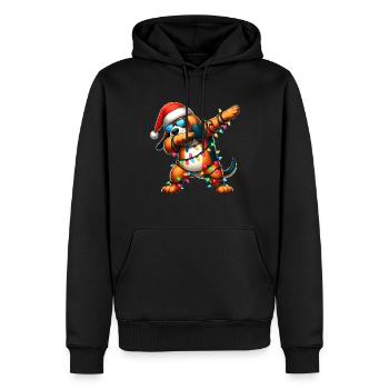 Tupfende Bloodhound Hund Sonnenbrille Niedlich Wei - Männer Premium Bio Hoodie - Schwarz - Vorne - Nico (187cm)