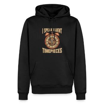 Horloger - Sweat à capuche Premium bio Homme - noir - Devant - Nico (187cm)