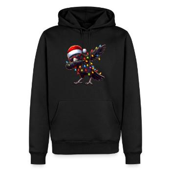 Dabbing Crow Corbeau Lunettes de soleil Noël mignon - Sweat à capuche Premium bio Homme - noir - Devant - Nico (187cm)