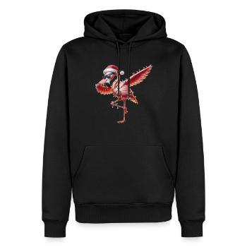 Polka Dot Flamingo Sunglasses Cute Christmas - Men’s Premium Organic Hoodie - black - Front - Nico (187cm)