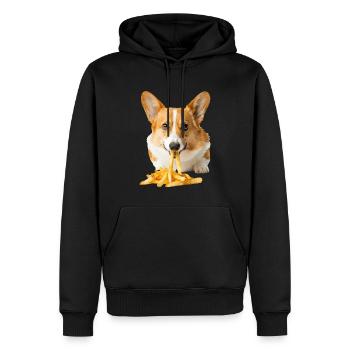 Corgi gallois Pembroke - Sweat à capuche Premium bio Homme - noir - Devant - Nico (187cm)