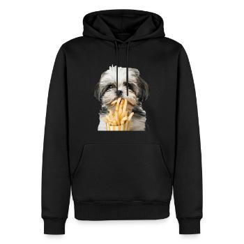 Shih Tzu - Sweat à capuche Premium bio Homme - noir - Devant - Nico (187cm)