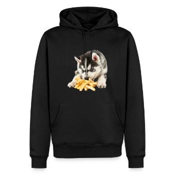 Sibirischer Husky - Männer Premium Bio Hoodie - Schwarz - Vorne - Nico (187cm)