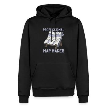 Cartographe - Sweat à capuche Premium bio Homme - noir - Devant - Nico (187cm)