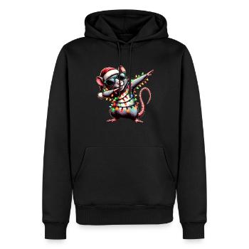 Tupfende Ratte Maus Sonnenbrille Niedlich Weihnach - Männer Premium Bio Hoodie - Schwarz - Vorne - Nico (187cm)