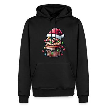 Cupcake Baking Baker Christmas Hat Xmas - Men’s Premium Organic Hoodie - black - Front - Nico (187cm)