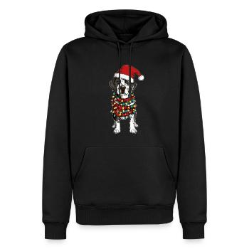 Chapeau de Noël Dalmatien Noël - Sweat à capuche Premium bio Homme - noir - Devant - Nico (187cm)