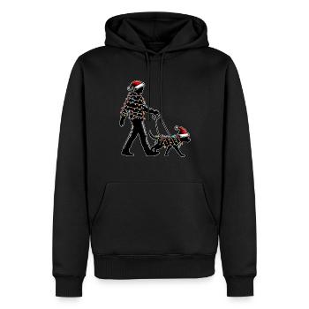 Hundesitter Dog Walker Hundesitter Weihnachtsmütze - Männer Premium Bio Hoodie - Schwarz - Vorne - Nico (187cm)