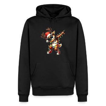 Polluting Reindeer Christmas Santa Claus Sun - Men’s Premium Organic Hoodie - black - Front - Nico (187cm)