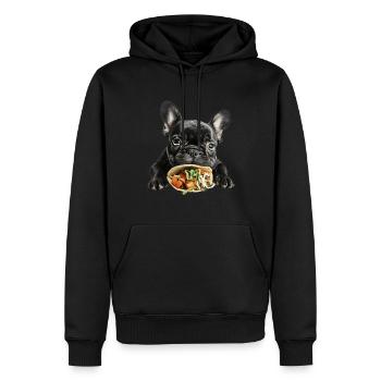 French Bulldog - Männer Premium Bio Hoodie - Schwarz - Vorne - Nico (187cm)