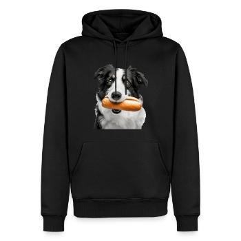 Border Collie - Sweat à capuche Premium bio Homme - noir - Devant - Nico (187cm)