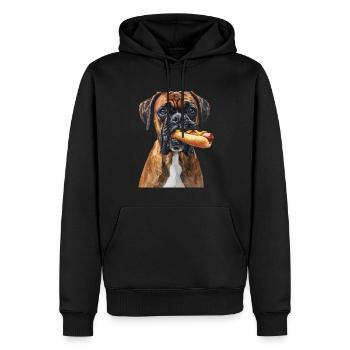 Boxeur - Sweat à capuche Premium bio Homme - noir - Devant - Nico (187cm)