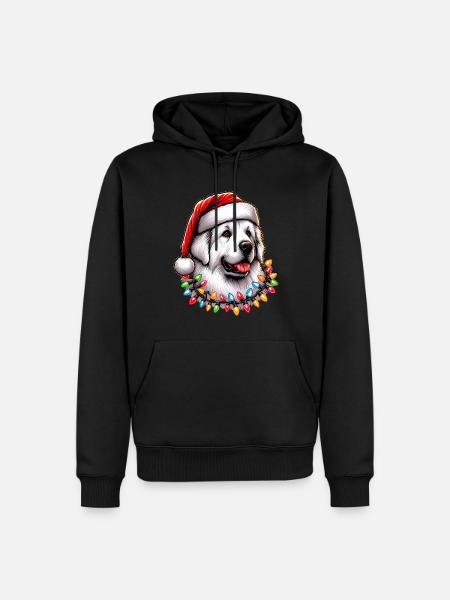 Great Pyrenees Hund Weihnachtsmütze Xmas - Männer Premium Bio Hoodie - Schwarz