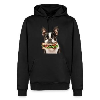 Boston Terrier - Männer Premium Bio Hoodie - Schwarz - Vorne - Nico (187cm)