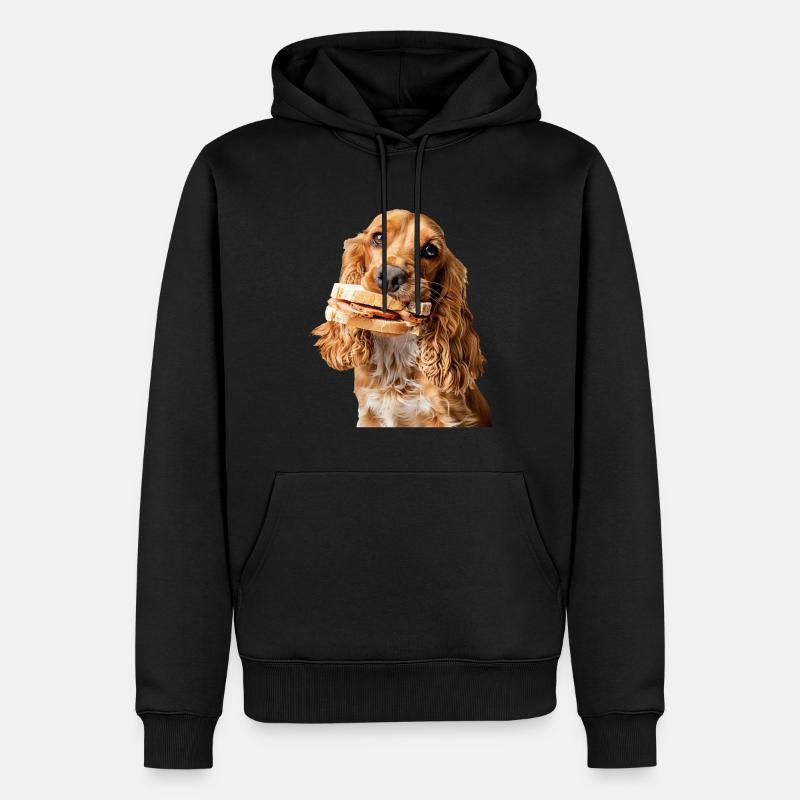 Cocker Spaniel - Felpa con cappuccio ecologica premium da uomo - nero