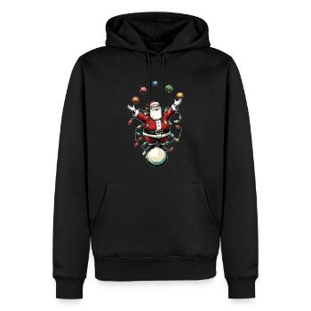 Jonglerie Père Noël Jongleur Cirque Weihn - Sweat à capuche Premium bio Homme - noir - Devant - Nico (187cm)
