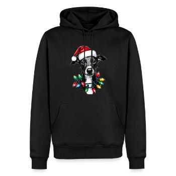 Italienischer Windhund Hund Weihnachten Hut Xmas - Männer Premium Bio Hoodie - Schwarz - Vorne - Nico (187cm)