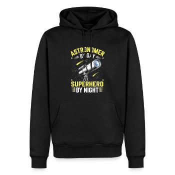 Astronome - Sweat à capuche Premium bio Homme - noir - Devant - Nico (187cm)